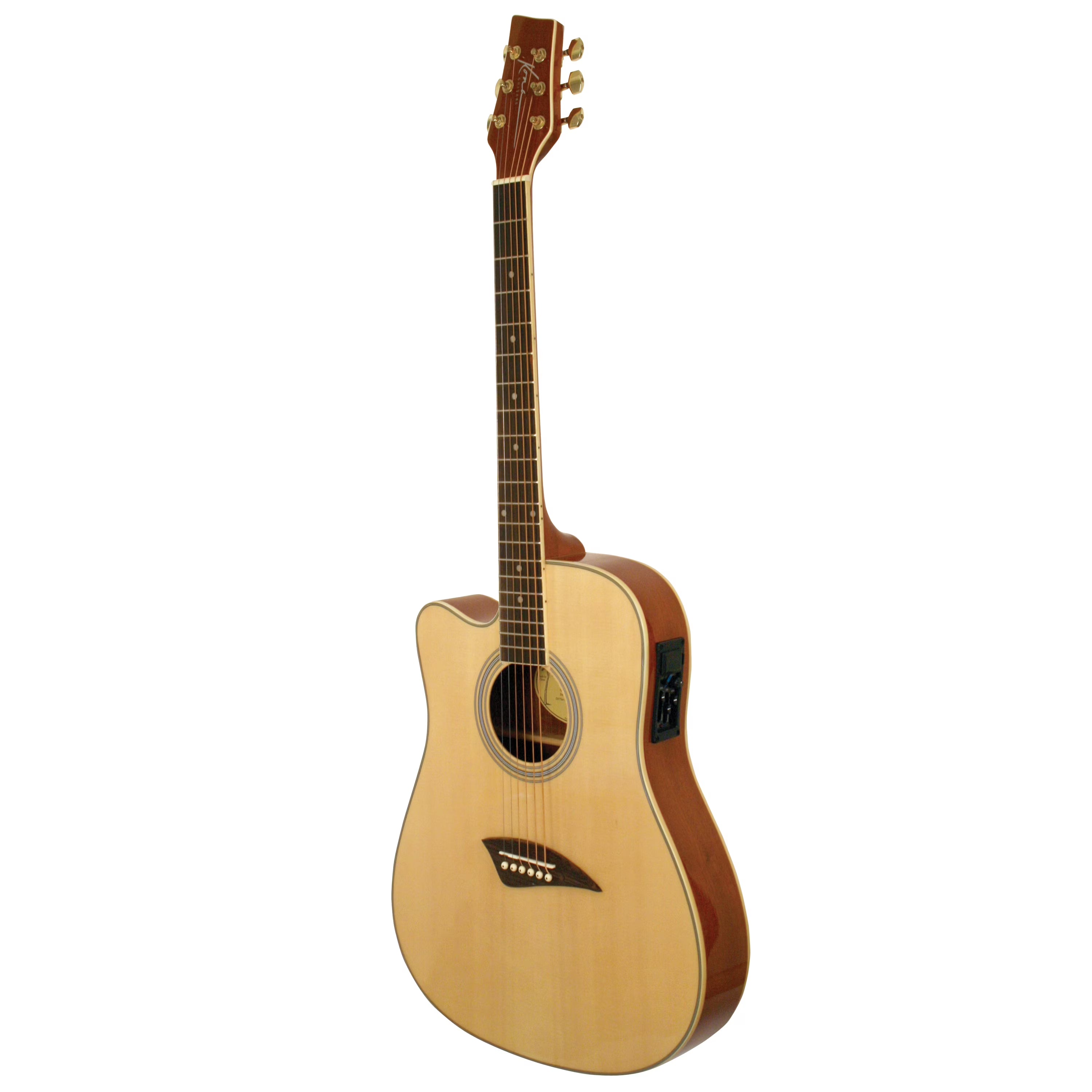 Left-Handed Thin Body Acoustic-Electric Guitar with Spruce Top, Natural W2926