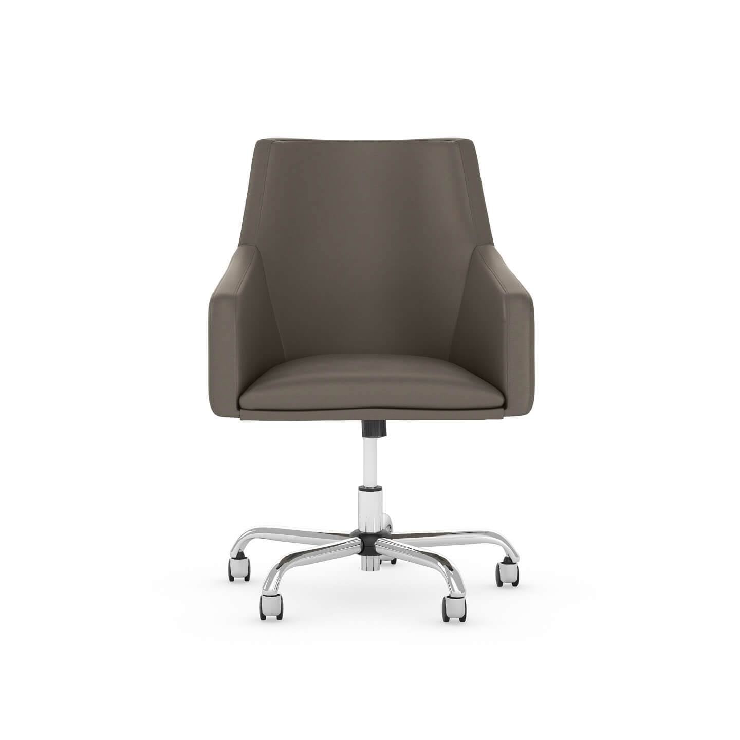 Washed Gray Leather Box Chair Z327093