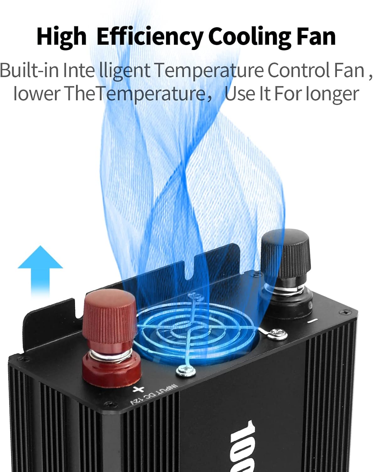 1000W Power Inverter 12V DC to 110V AC Converter with 3 AC Sockets F1657
