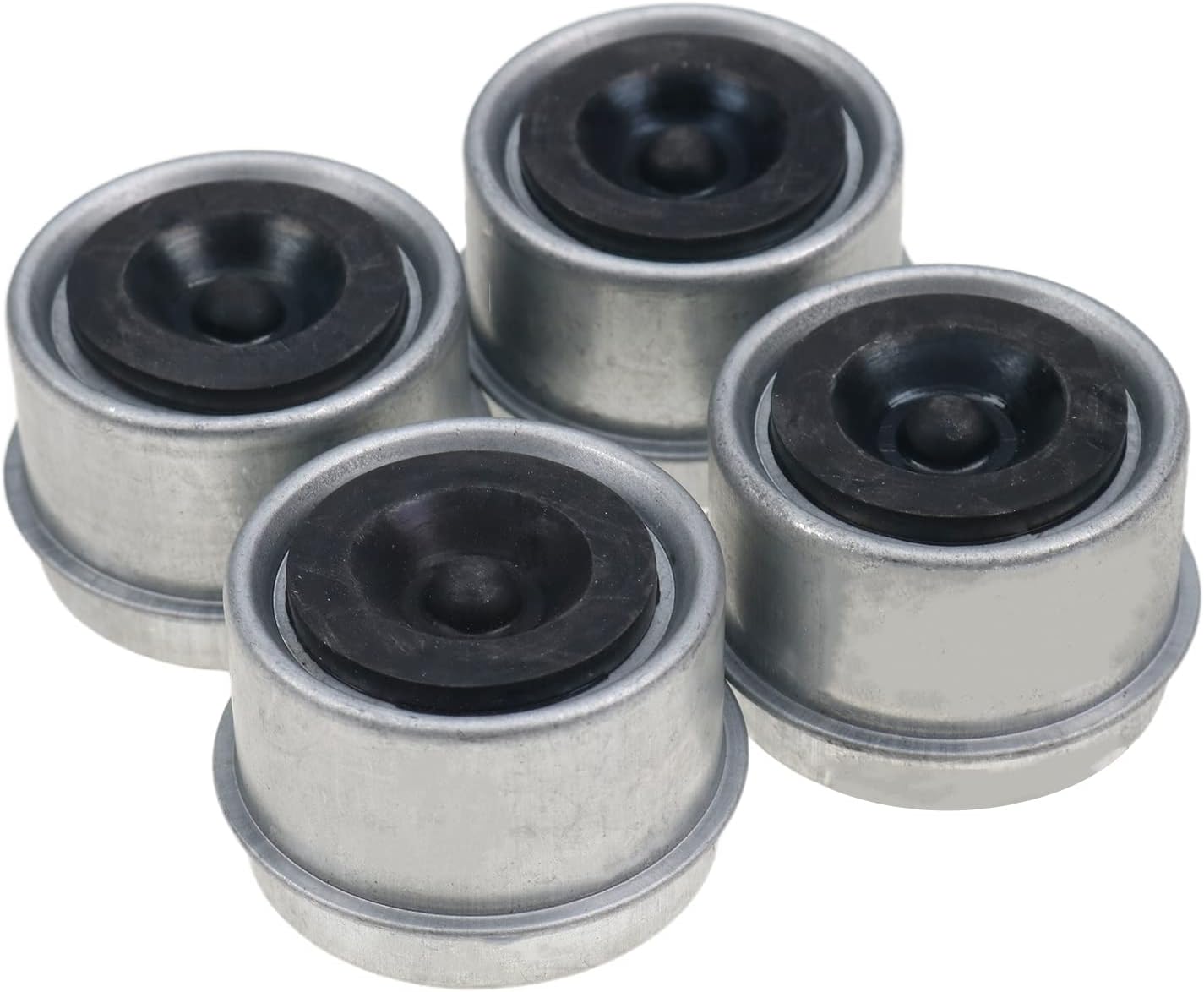 1.98 Posi-Lube Grease Dust Cap Cover with Rubber Plugs for Trailer Axles Wheel Hubs (4 pcs) Pack of 2 I52328