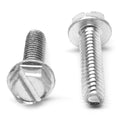 5/16-18 x 2 Coarse Thread Thread Rolling Screw Slotted Hex Washer Head Low Carbon Steel Zinc Plated O24387