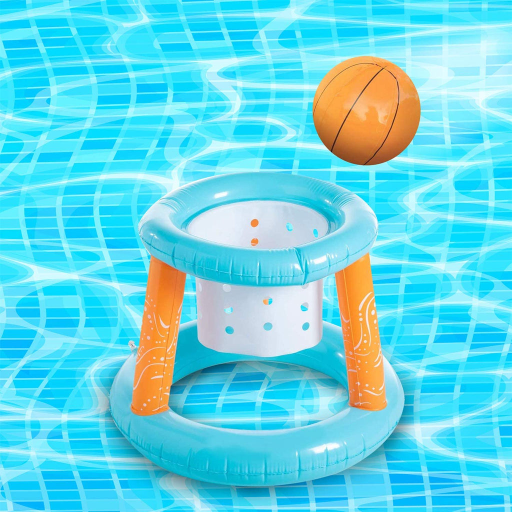 Volleyball Net & Basketball Hoops Pool Float Set L162939