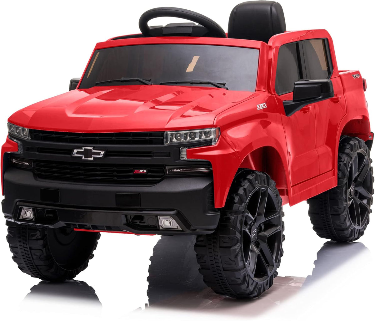 White 12V Licensed Chevrolet Silverado Trail Boss LT Kids Ride On Truck with Remote Control C5207