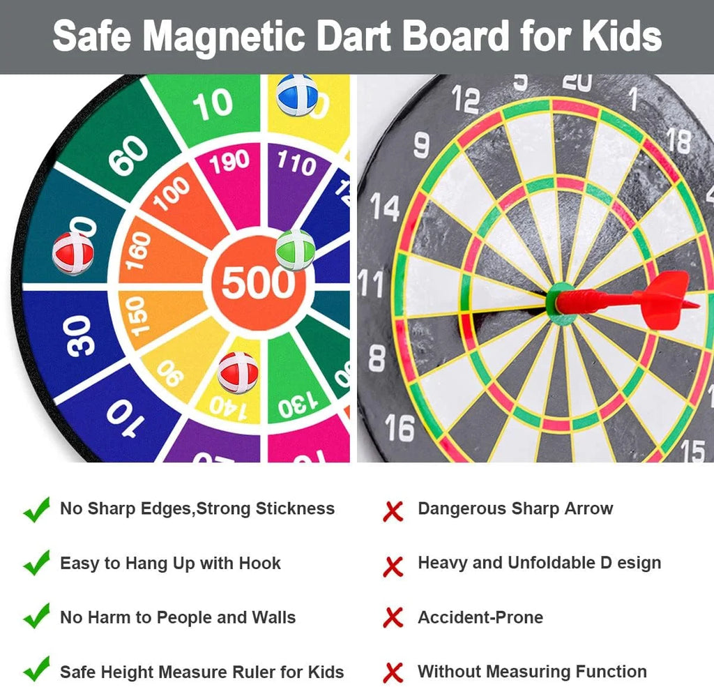 Kids Double-Sided Dartboard Set with 16 Sticky Balls, 28.3 Inches C4605
