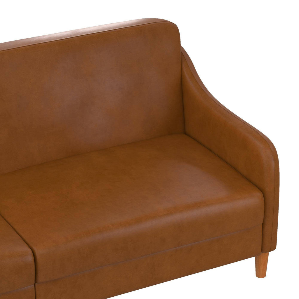 Camel Faux Leather Futon B17335