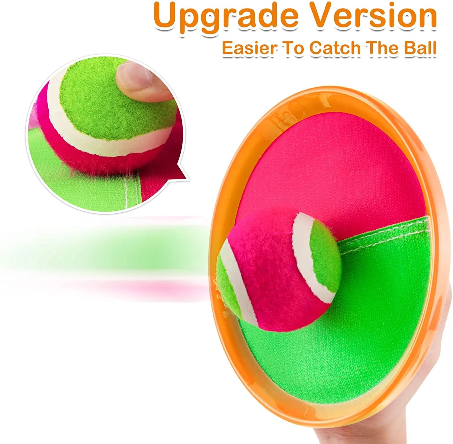 Toss and Catch Game Set with Paddles Balls and Storage Bag V3814