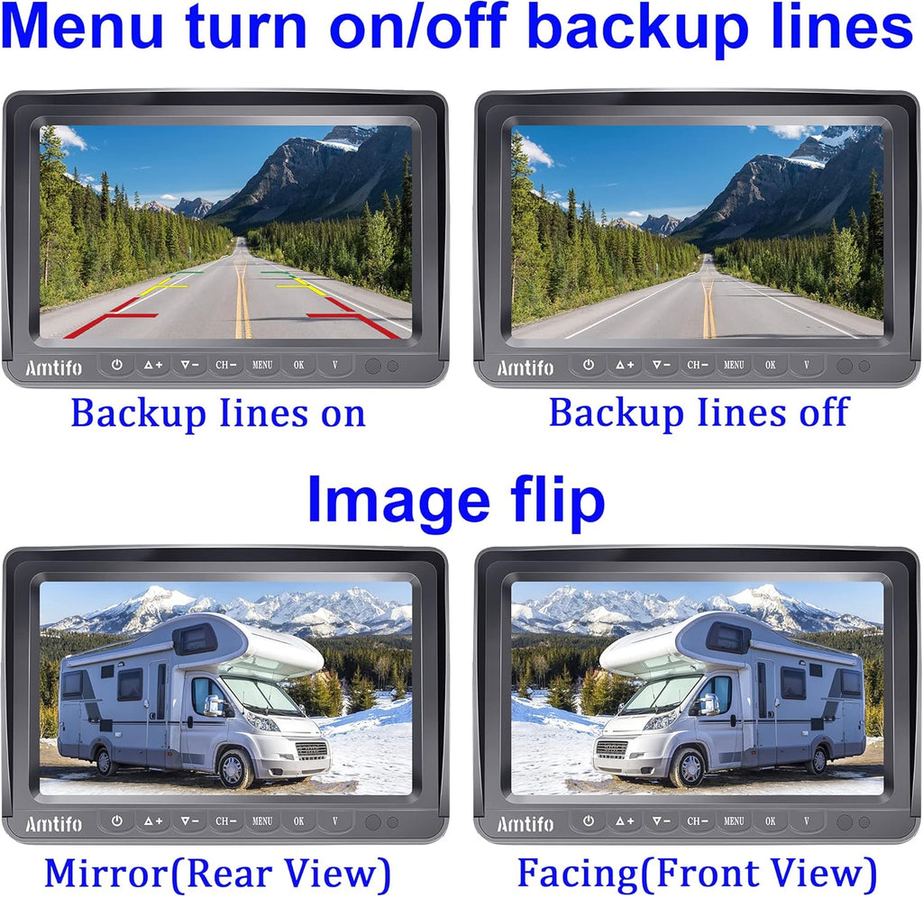 7 Inch DVR Monitor Wireless HD 1080P Backup Camera System U382