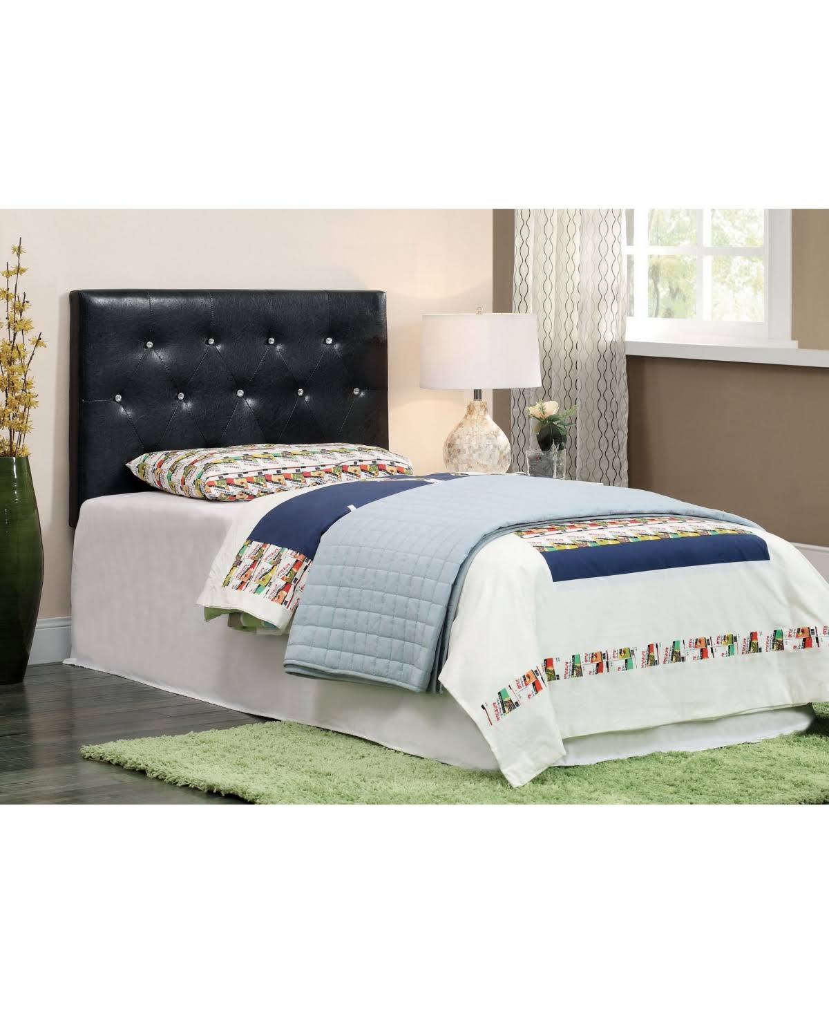 Twin Tufted Leather Headboard B415