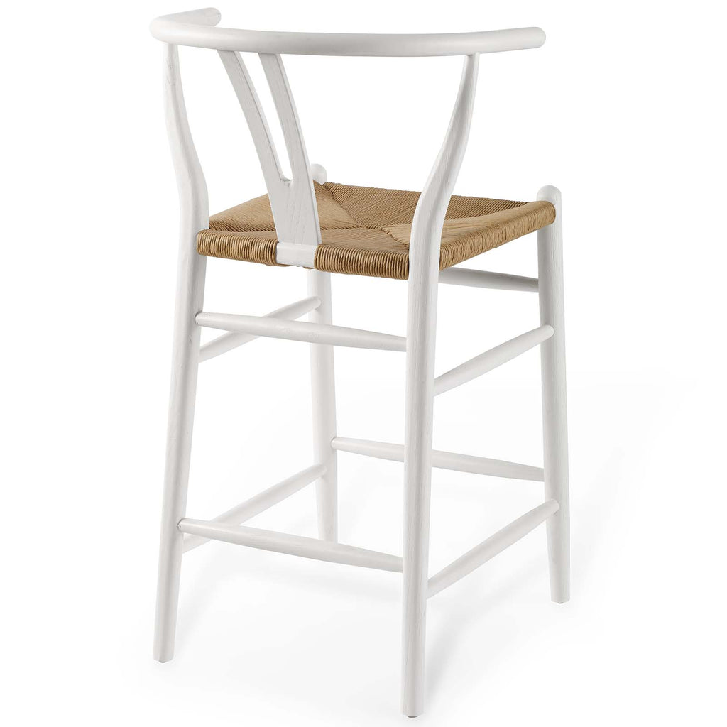 White Wood Counter Stool Set of 2 E36389