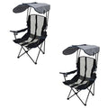 Navy Portable Camping Folding Chair with Canopy 2 Pack H4750
