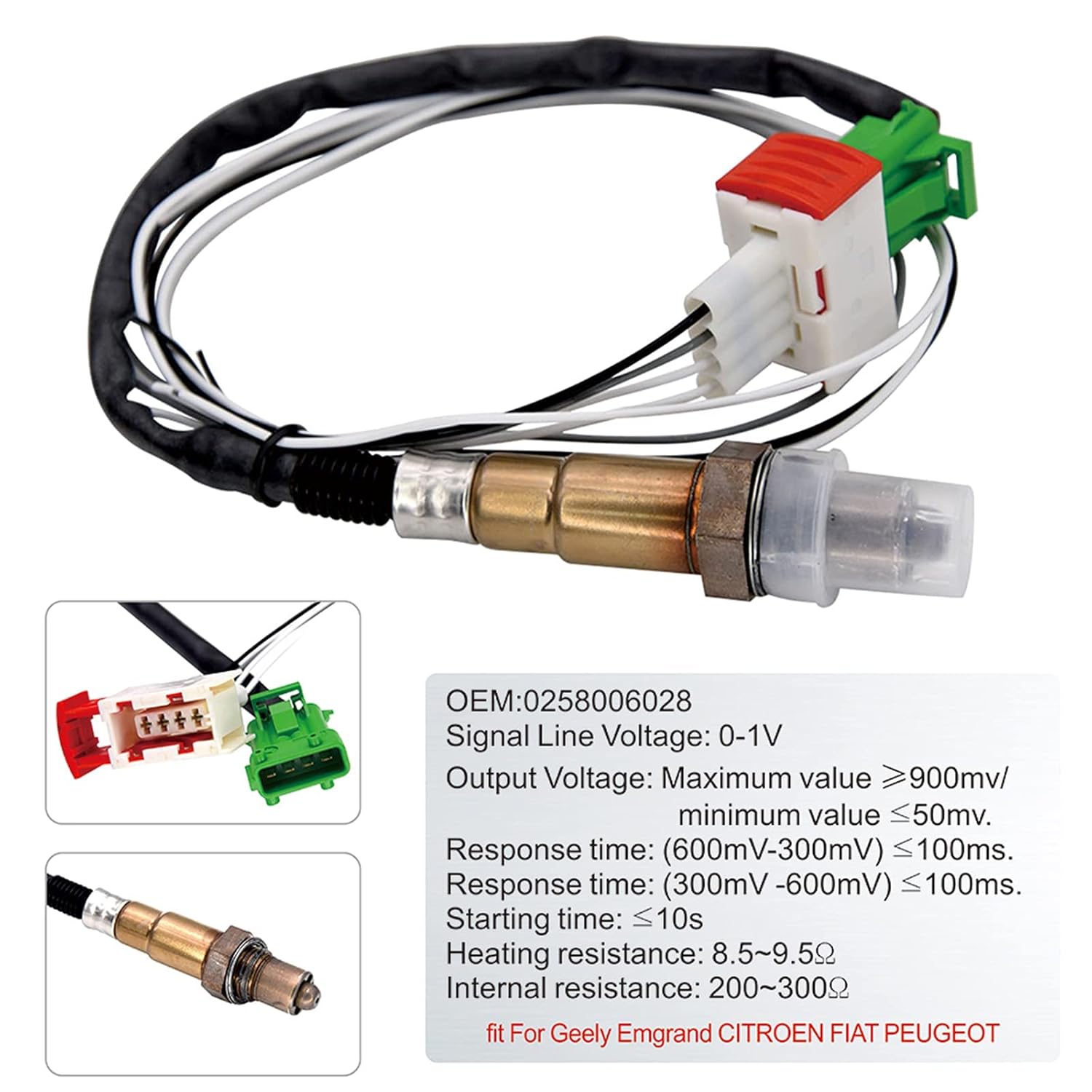2-1/16 52mm LED Digital Air/Fuel Ratio Gauge with Narrowband O2 Oxygen Sensor O905726
