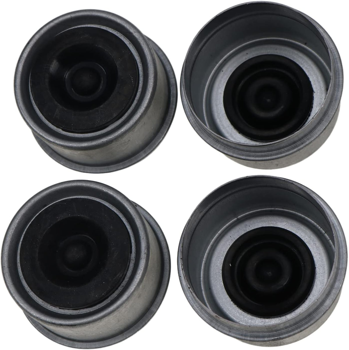 1.98 Posi-Lube Grease Dust Cap Cover with Rubber Plugs for Trailer Axles Wheel Hubs (4 pcs) Pack of 2 I52328