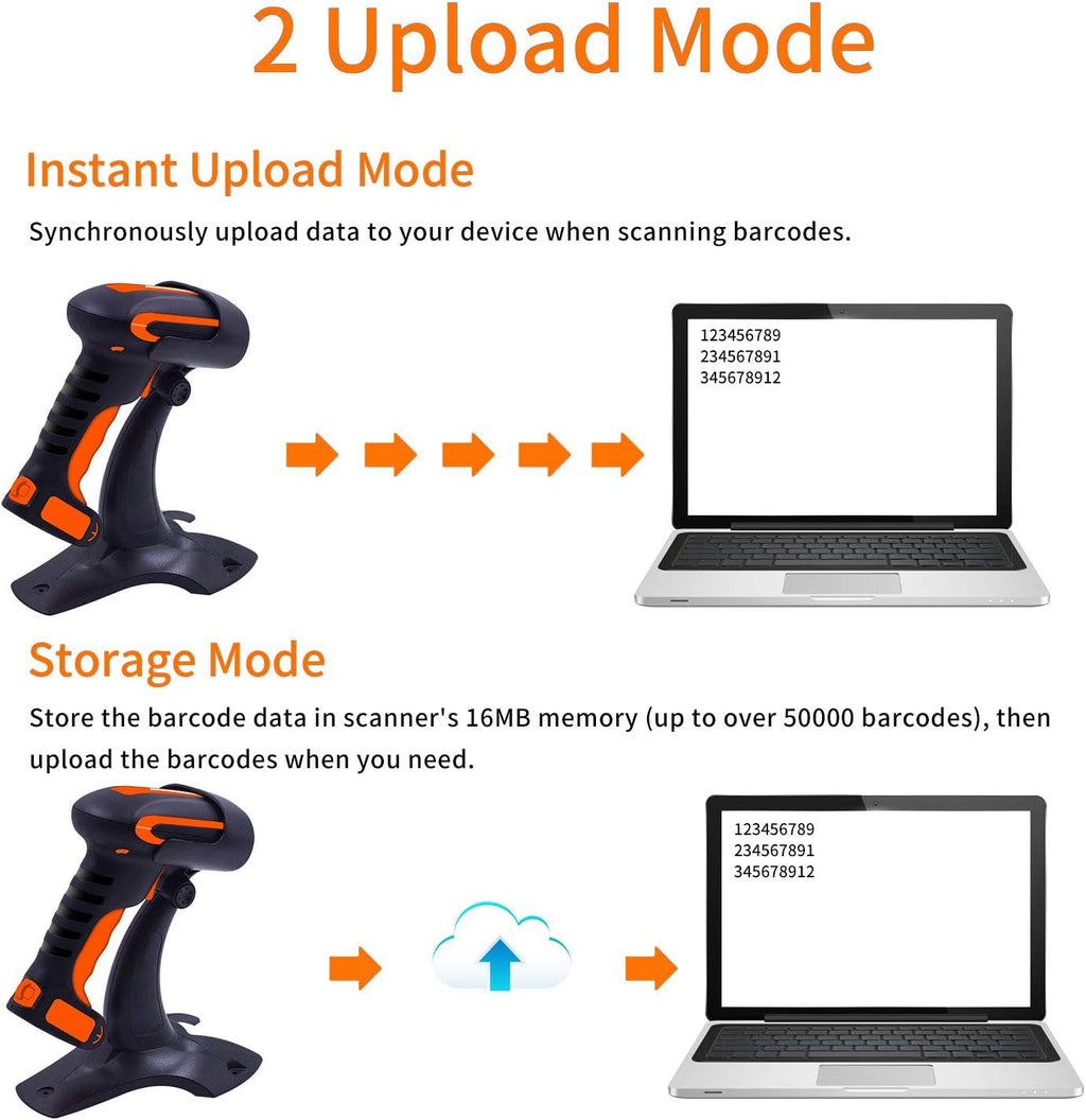 2D Bluetooth Barcode Scanner with Stand, Pack of 2 N3932