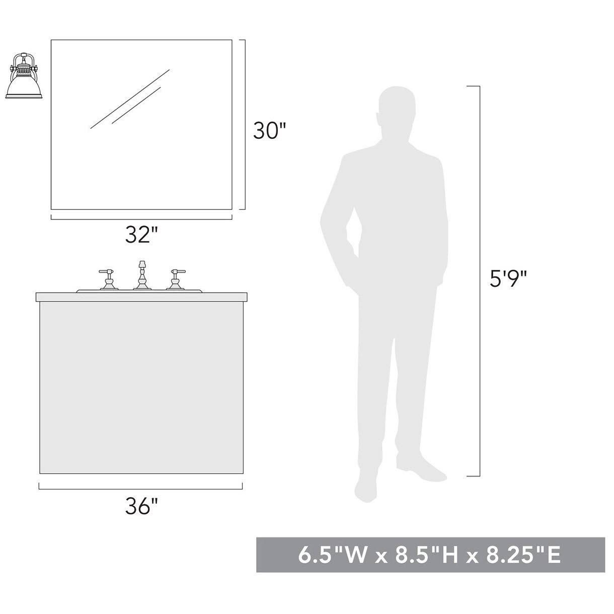 Bath Vanity with Gray Shade Aged Brass U54721