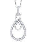 14K White Gold Diamond Infinity Pendant Necklace Q701