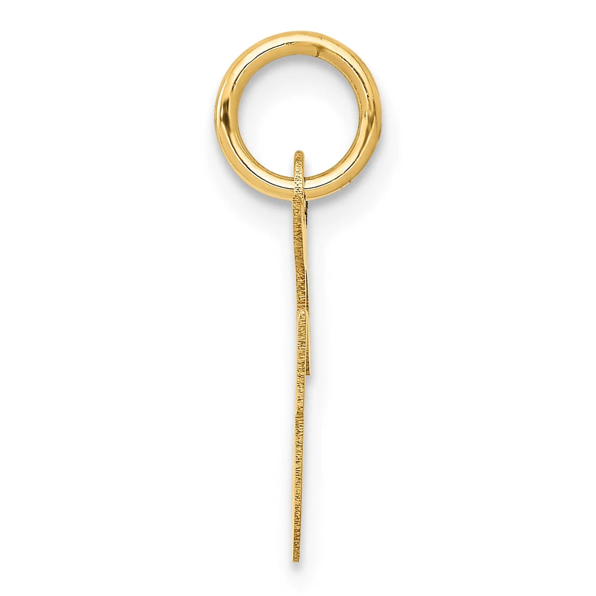 14K Yellow Gold Script Letter F Initial Pendant Charm With 10K Yellow Gold Rope Chain Necklace 20'' J5412