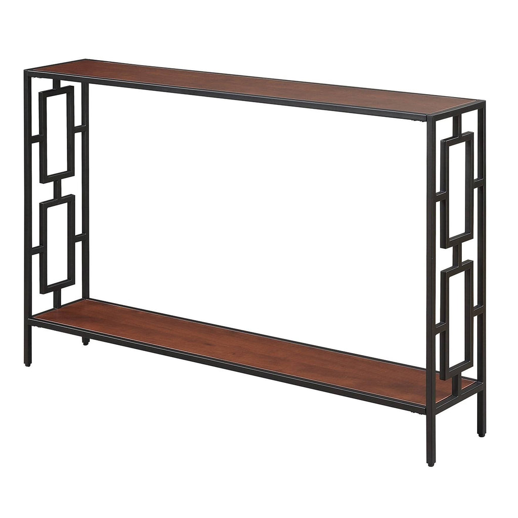 Metal Console Table, Cherry/Black R389987