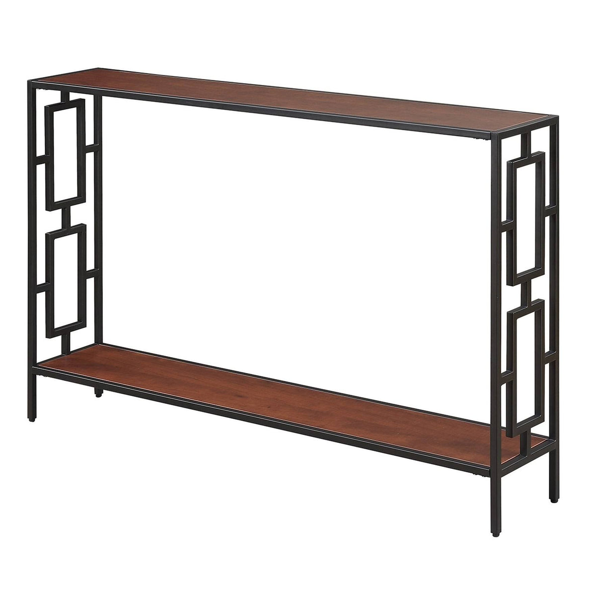 Metal Console Table, Cherry/Black R389987