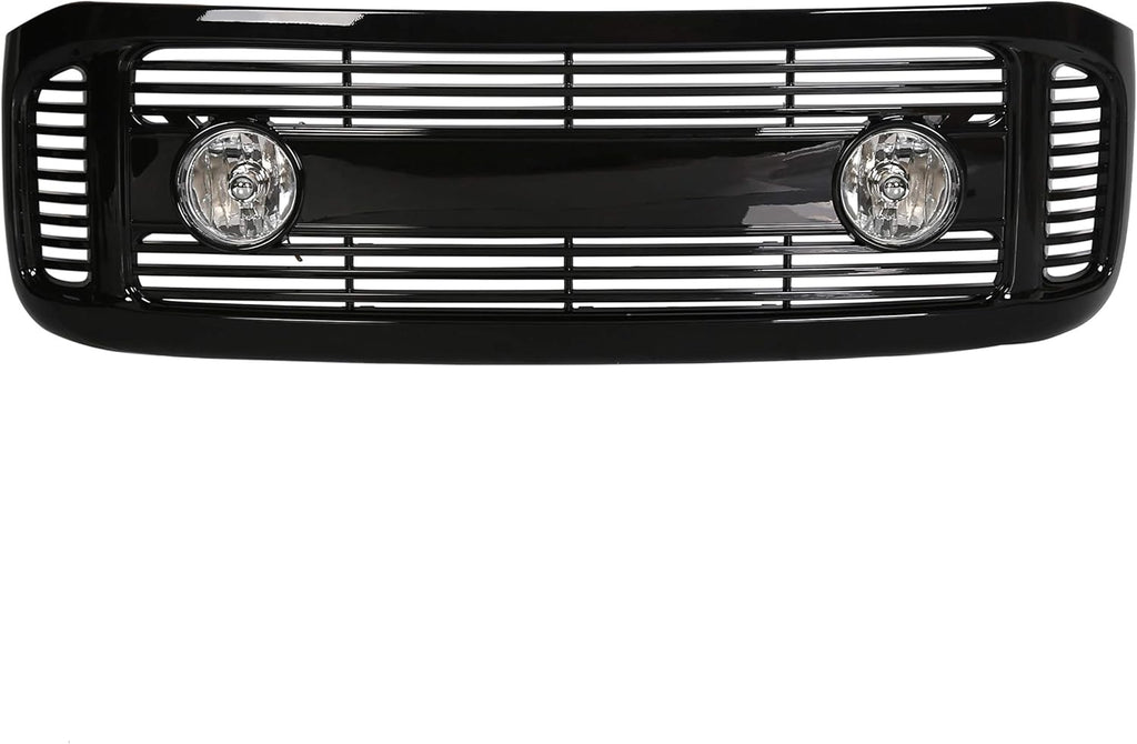 Glossy Black Front Hood Bumper Grille Grill ABS with Fog Lights Y767319