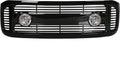 Glossy Black Front Hood Bumper Grille Grill ABS with Fog Lights Y767319