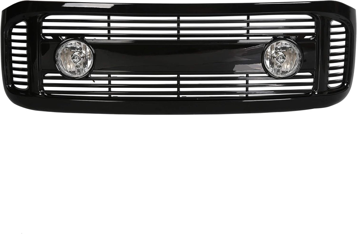 Glossy Black Front Hood Bumper Grille Grill ABS with Fog Lights Y767319
