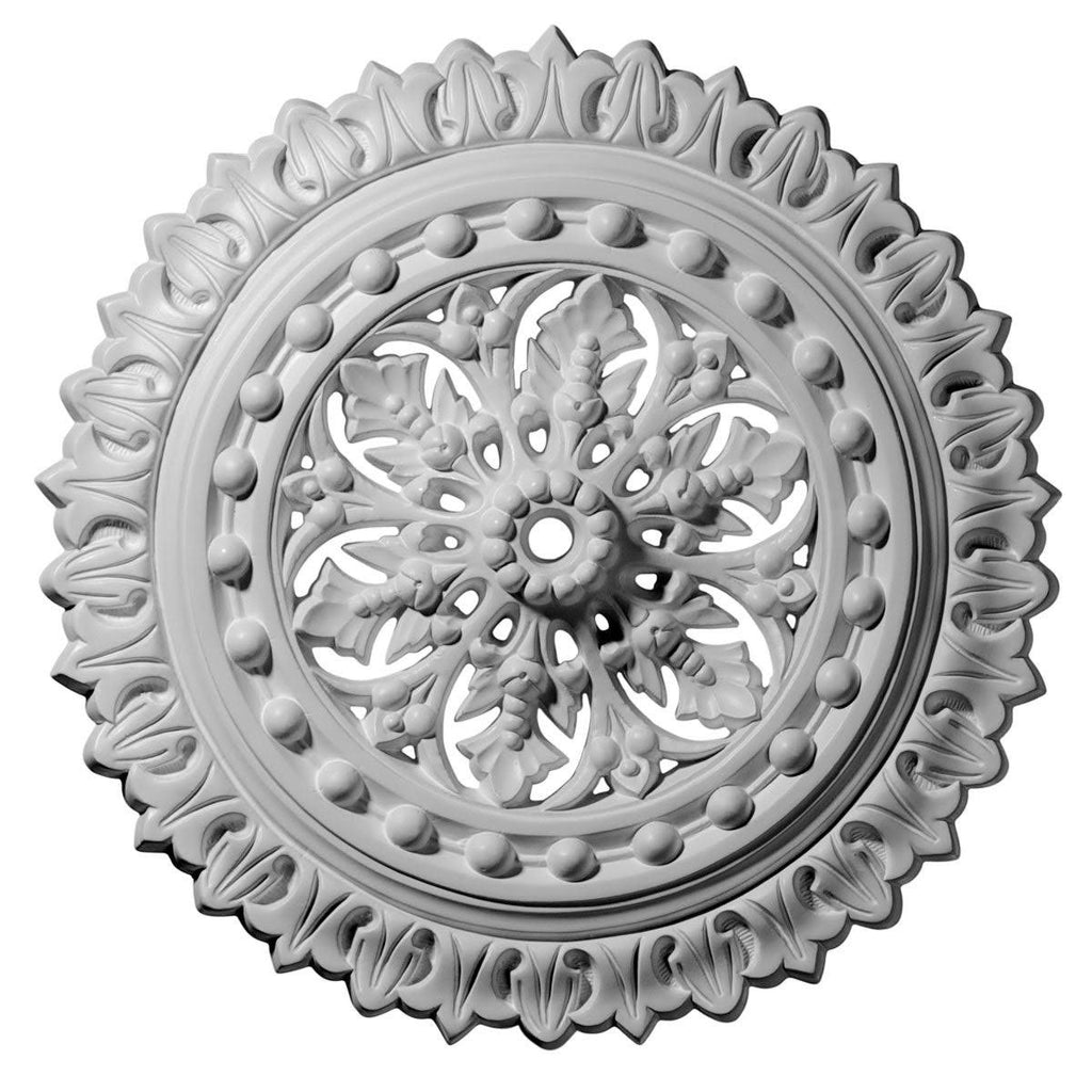 18 1/2 inchod x 7/8 inchid x 1 1/2 inchp Hand-Painted Cloud Burst Ceiling Medallion F63315