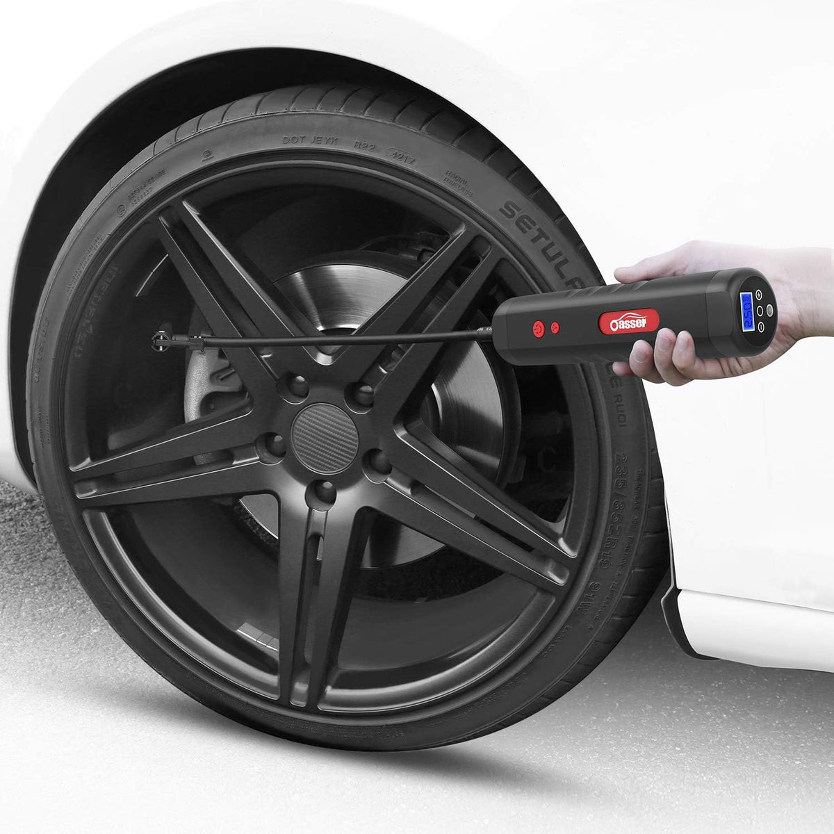 Portable Mini Air Inflator Tire Pump with Digital LCD W547