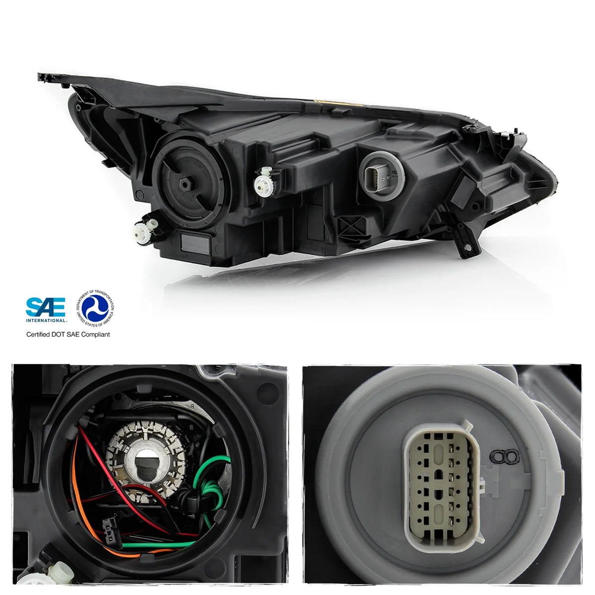 Chrome LED DRL Headlight Driver Left Side E614893