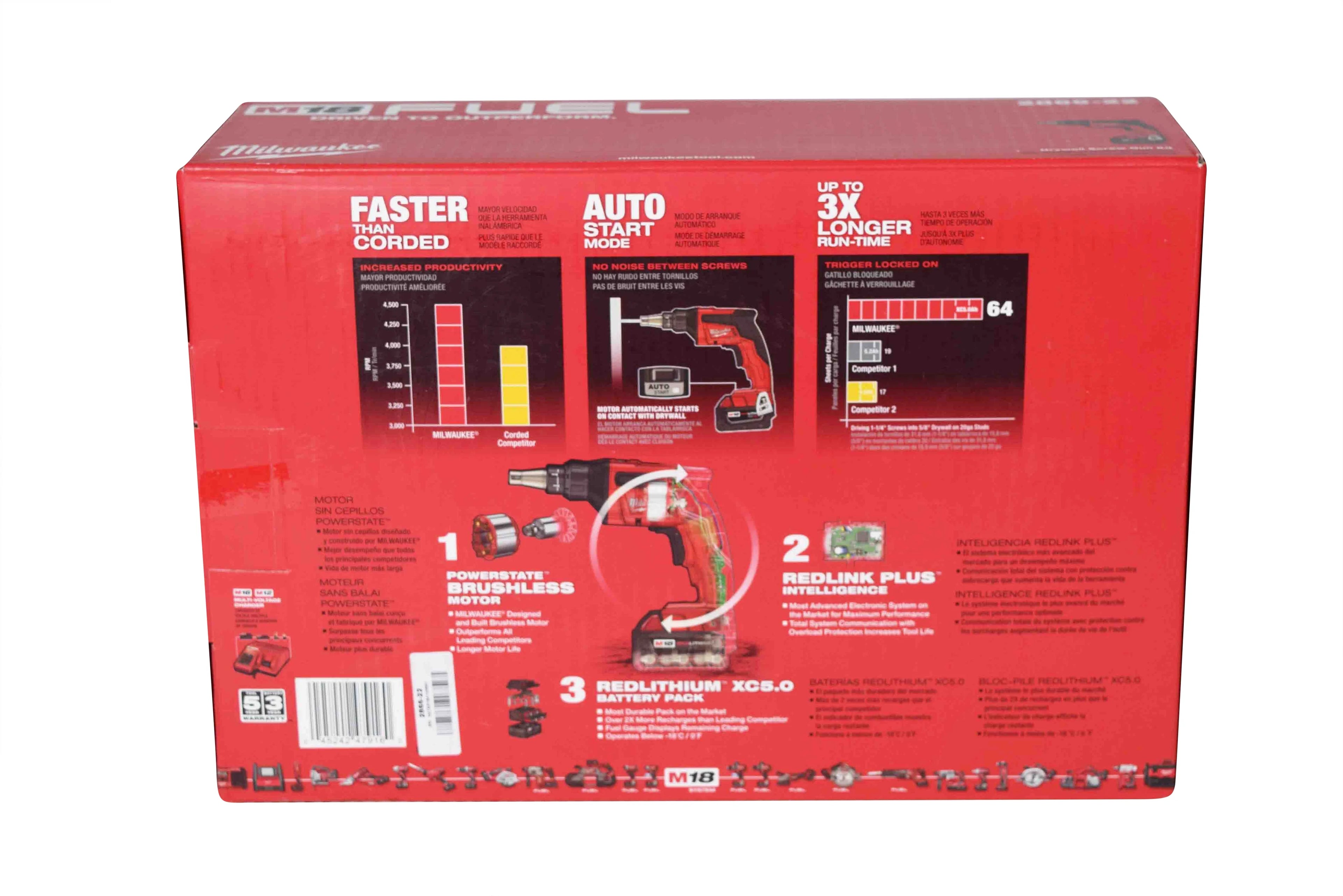 Cordless Brushless Drywall Screwgun Kit F7141
