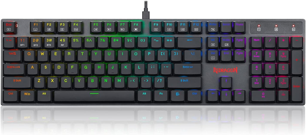 Wireless Bluetooth Mechanical Gaming Keyboard with RGB Backlit Blue Switches E16638