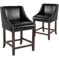 Black Faux Leather Counter Stool Set of 2 F683674