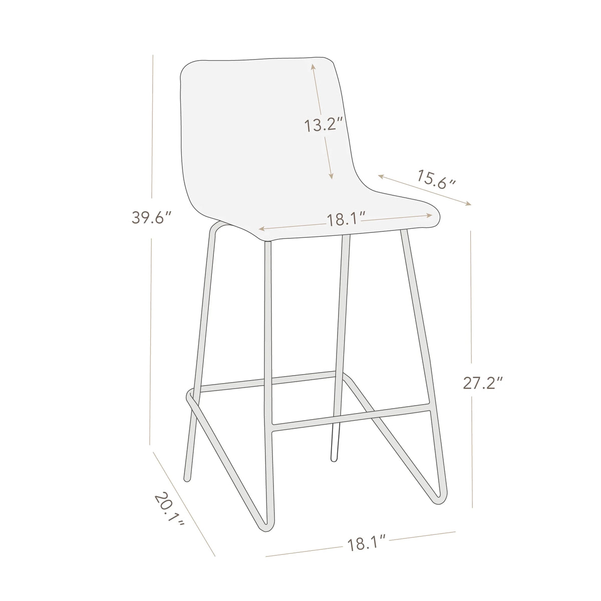 Navy Blue Faux Leather Counter Height Bar Stools, Set of 2 N6175