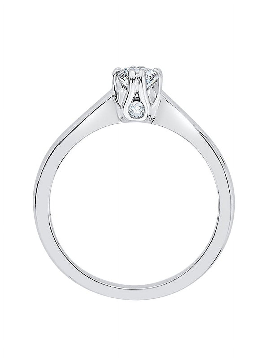 14K White Gold Diamond Solitaire Ring (1/3 cttw, I-Color, SI3-I1, Size-5) J76915