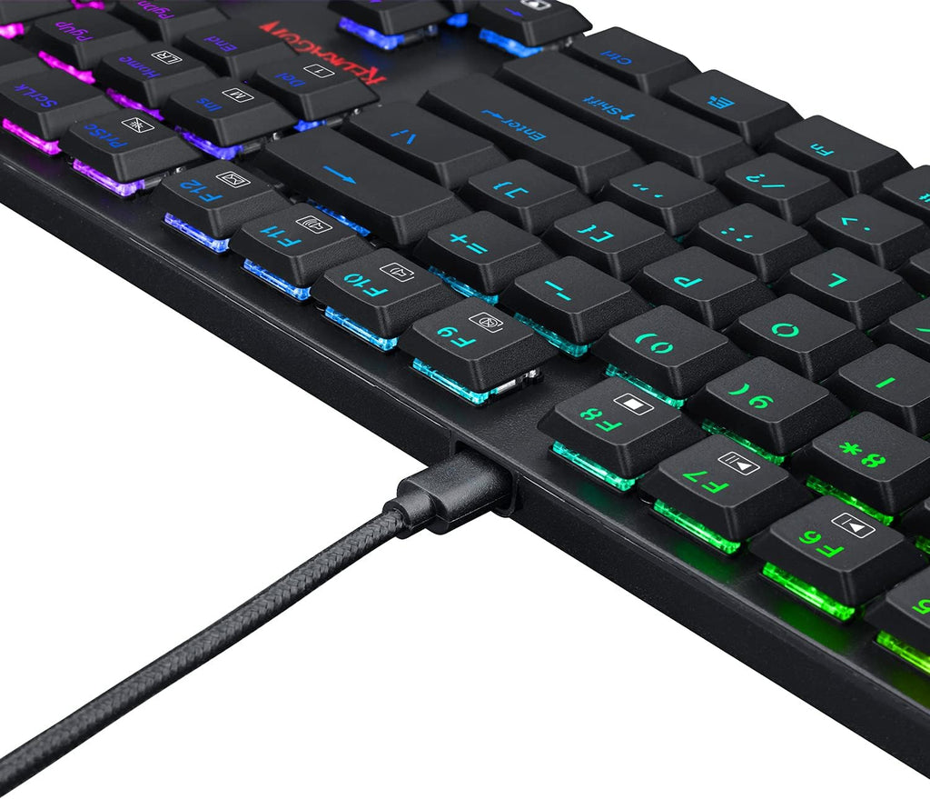 Wireless Bluetooth Mechanical Gaming Keyboard with RGB Backlit Blue Switches E16638
