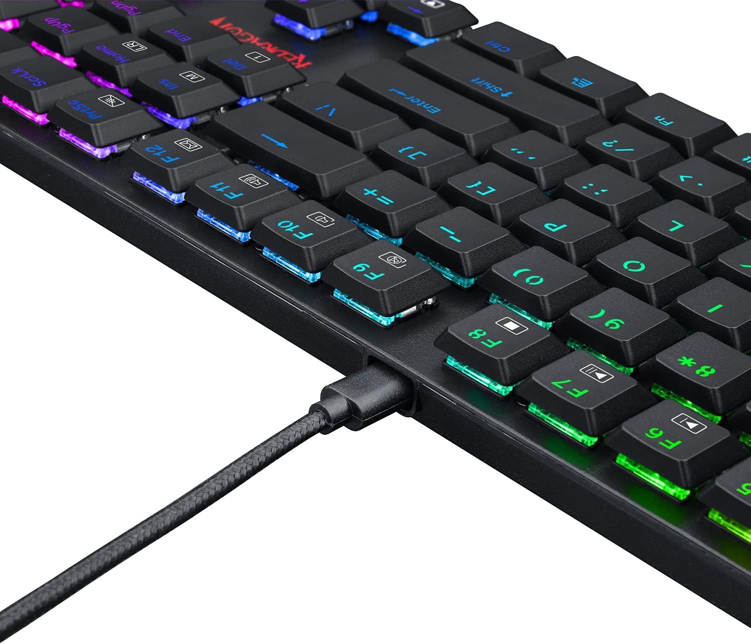 Wireless Bluetooth Mechanical Gaming Keyboard with RGB Backlit Blue Switches E16638