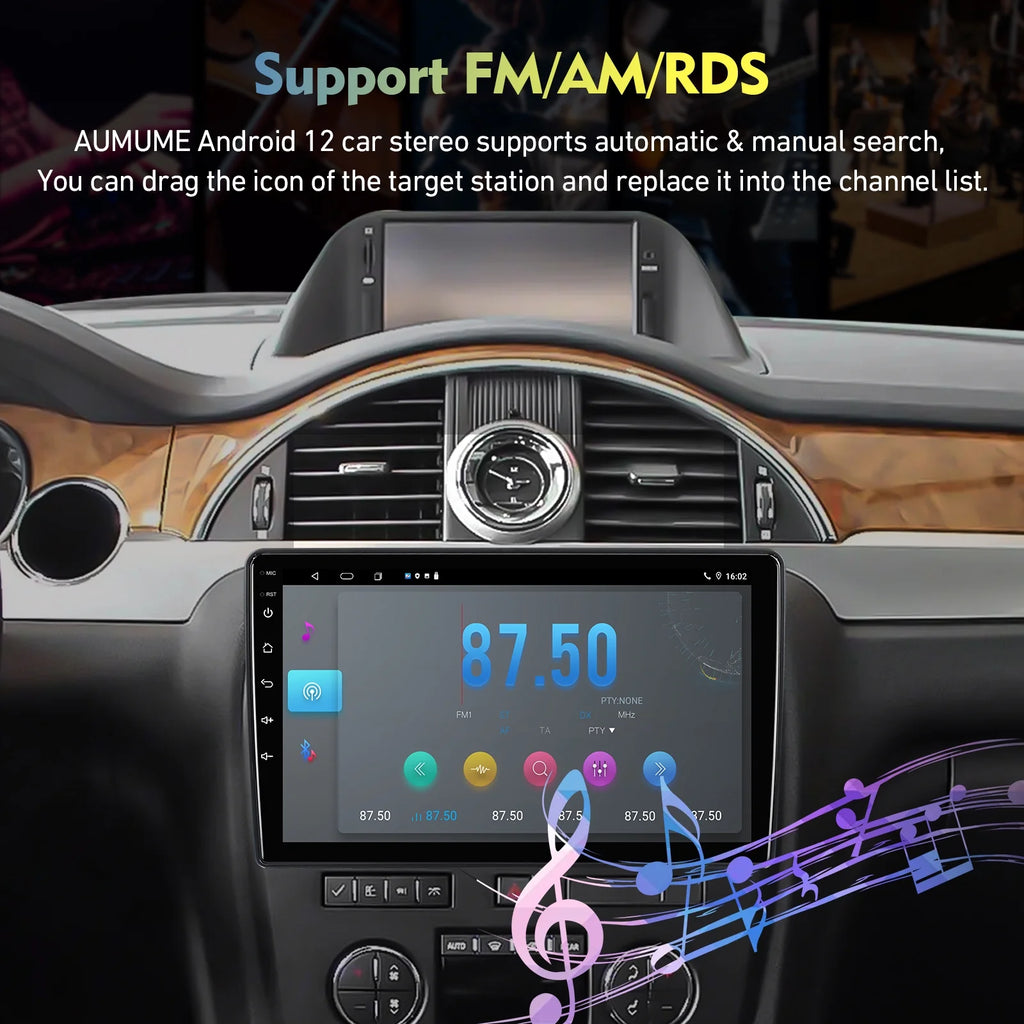 10.1 inches Android 12 Double Din Car Stereo IPS Touchscreen Car Radio with Backup Camera GPS I775