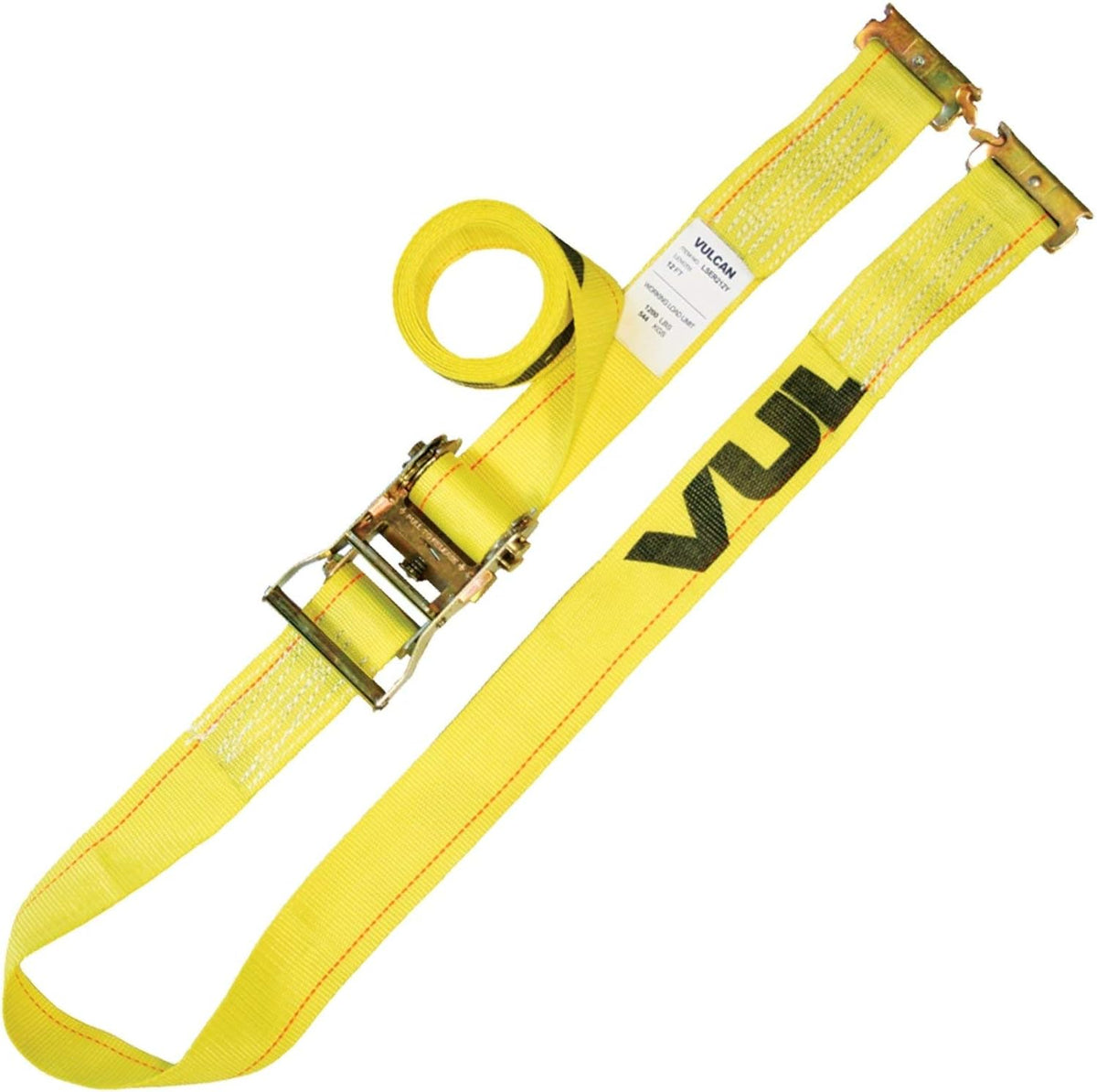 Ratchet Strap for E Track, 12 Foot, 6 Pack, Classic Yellow, 1,333 Pound Safe Working Load Z625