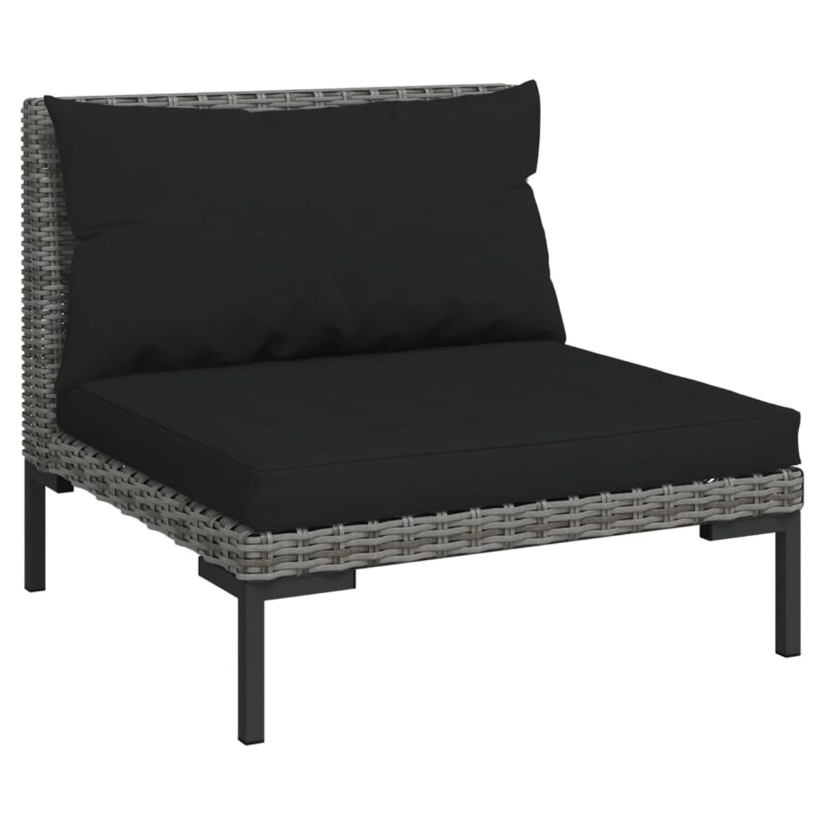 10 Piece Patio Set with Cushions Poly Rattan Dark Gray H505