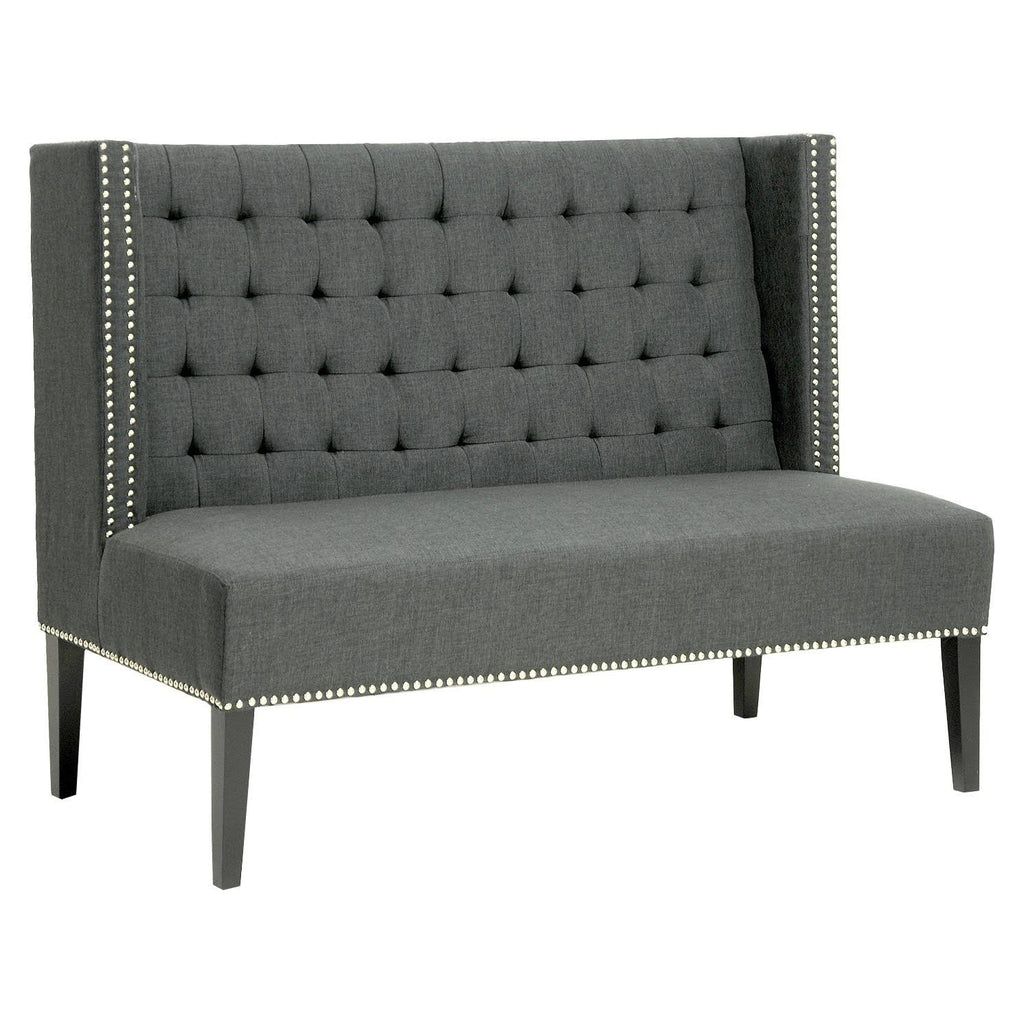 Gray Linen Banquette Bench L350862