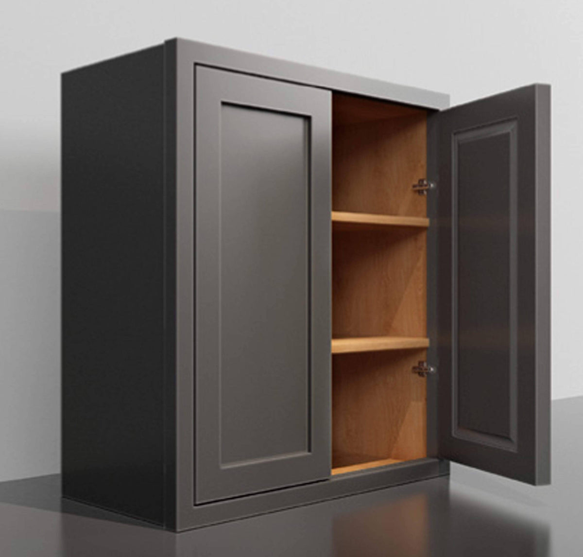 24 inch Wide Kitchen Cabinet Dark Gray Inset Shaker Double Door J4862