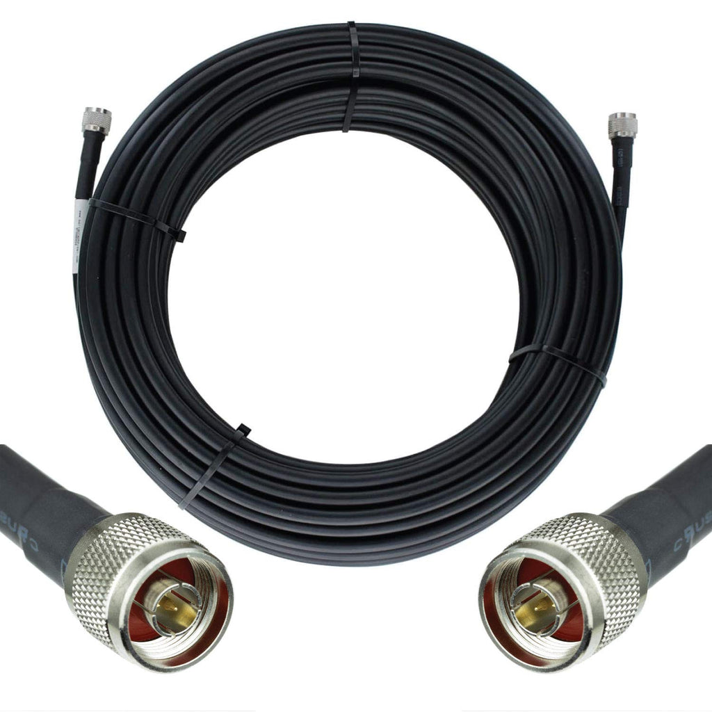 Heavy Duty Ultra Low Loss 50ohm Coaxial Cable 100ft N Male to N Male Black K55452