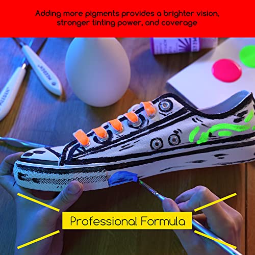6 Colors Fluorescent Acrylic Paint Set, 2 oz Y507