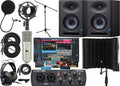 Recording Audio Interface with Studio Monitors and 1/4 Cables F942