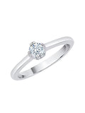 14K White Gold Diamond Solitaire Ring (1/3 cttw, I-Color, SI3-I1, Size-5) J76915