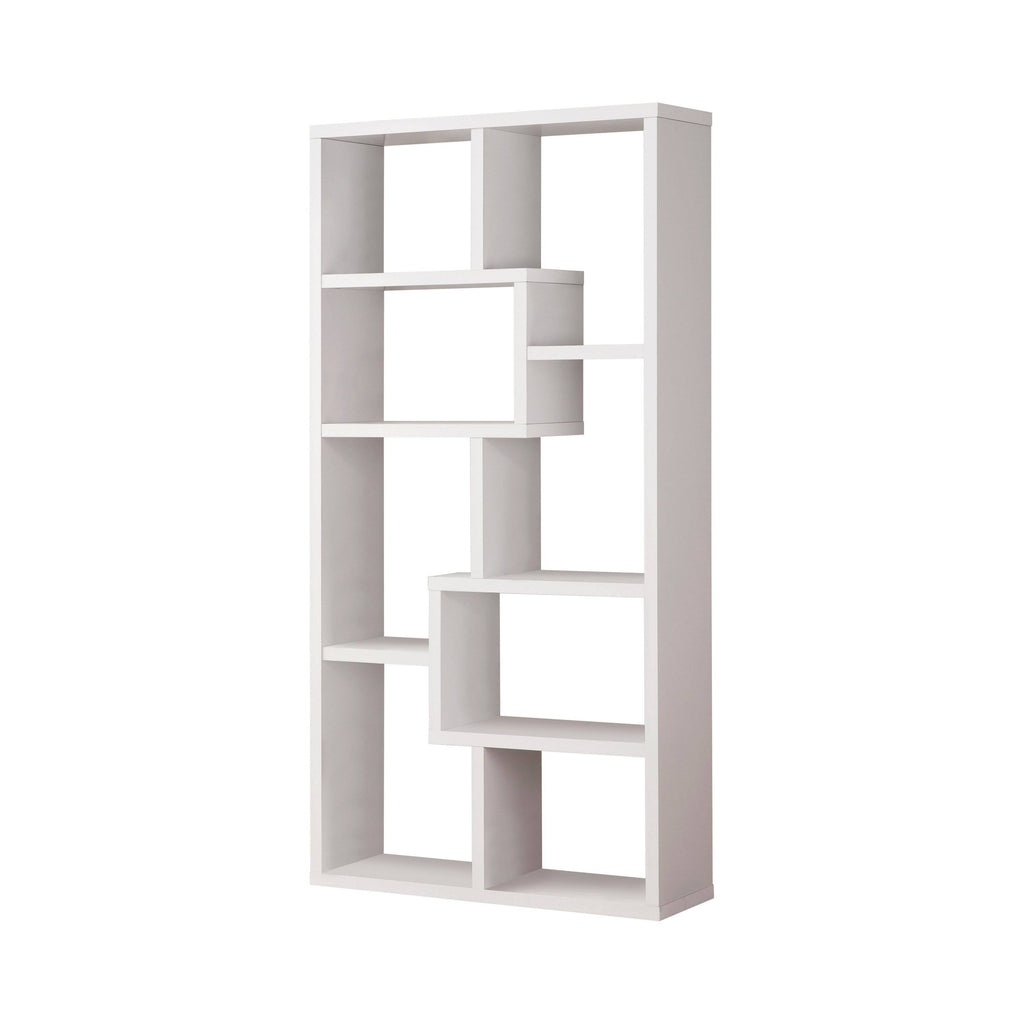 8-Shelf Geometric Bookcase Cappuccino K613217