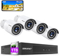 5MP PoE Security Camera System with Audio, 8 Channel NVR, 4Pcs Wired Indoor Outdoor IP Cameras, Night Vision, 1TB Hard Drive P8601