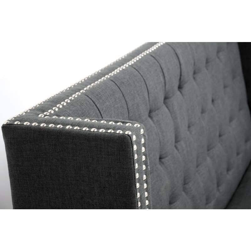 Gray Linen Banquette Bench L350862