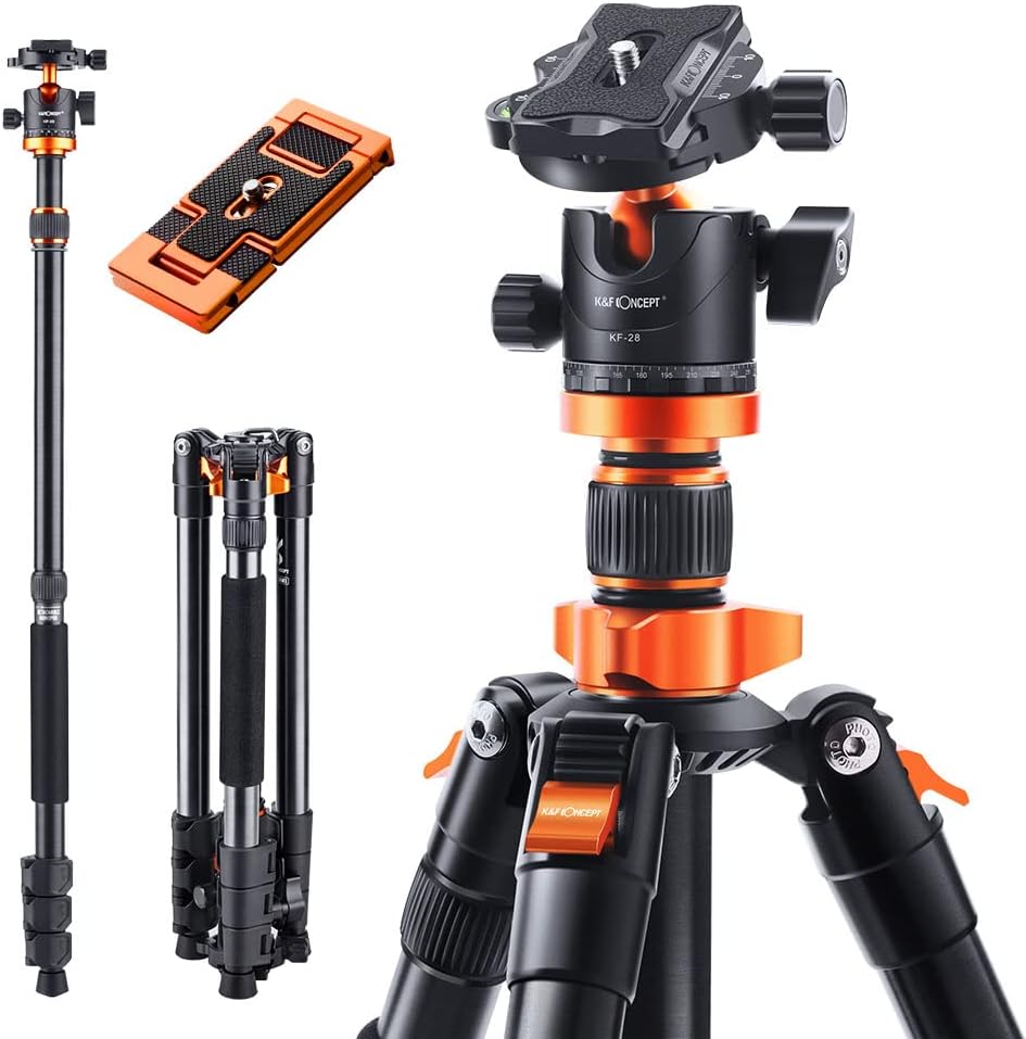 62 inch DSLR Camera Tripod with Monopod and Aluminum Alloy Quick Release Plate G3033