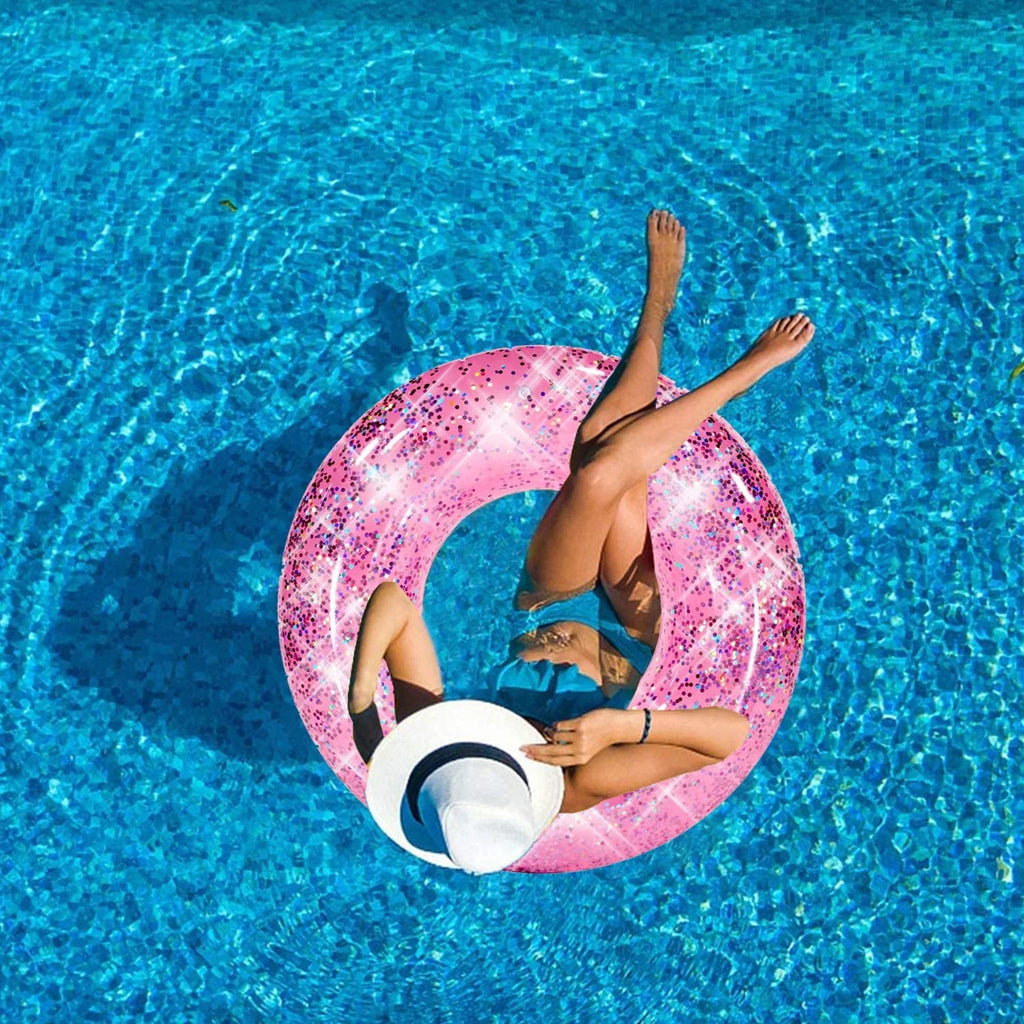 Pink Inflatable Swim Tube Pool Float U950465