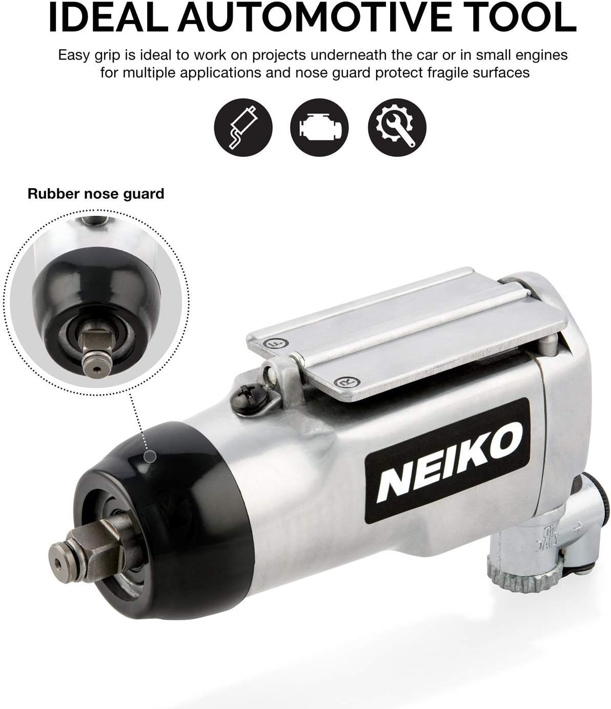 3/8" Drive Butterfly Impact Wrench, 75 Foot/Pound Torque, 10,000 RPM, Pneumatic Tool, Pack of 2 H985590